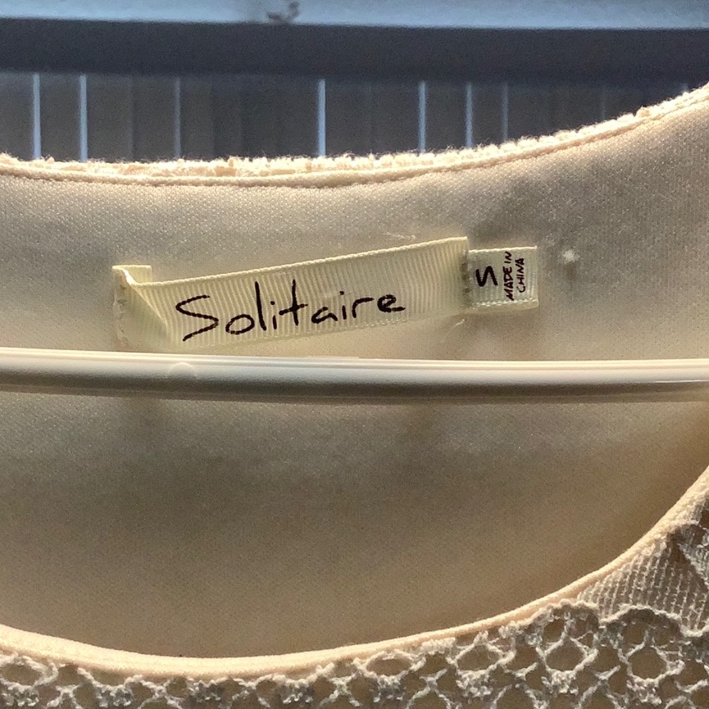 SOLITAIRE BOHO VINTAGE CREAM LACED SUMMER DRESS SM. - Picture 2 of 6
